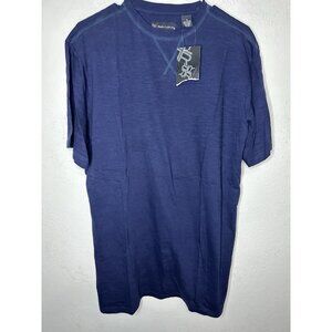 R & R Casual Men’s Short Sleeve Blue Cotton T Shirt Size Medium